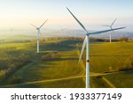 Panoramic view of wind farm or...