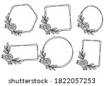 hand drawn floral frame logo... | Shutterstock .eps vector #1822057253