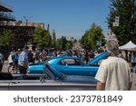 Small photo of Burnaby, CANADA - Jun 3 2023 : The view of Hats Off Day. Hats Off Day is Burnaby's biggest annual street festival (Burnaby Heights, Hastings Street)