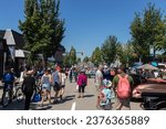 Small photo of Burnaby, CANADA - Jun 3 2023 : The view of Hats Off Day. Hats Off Day is Burnaby's biggest annual street festival (Burnaby Heights, Hastings Street)