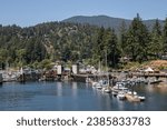 Small photo of Bowen Island, CANADA - Jun 28 2023 : A view of Snug Cove Public Dock in sunny day. Snug Cove is a community on the east coast of Bowen Island, BC, opposite Horseshoe Bay