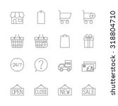 shopping icons set | Shutterstock .eps vector #318804710