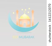 eid mubarak logo design... | Shutterstock .eps vector #1612212070