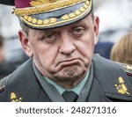 Small photo of KIEV, UKRAINE - January 29, 2015: First Deputy Chief of the General Staff Gennady Vorobyev, reinstatement of President Poroshenko. Ukrainian politicinas attended the ceremony Kruty Heroes