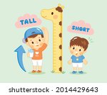 the both boy measuring their... | Shutterstock .eps vector #2014429643