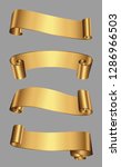 golden ribbon banner set | Shutterstock .eps vector #1286966503