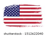 vector usa flag in grunge style. | Shutterstock .eps vector #1512622040