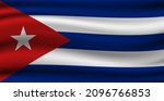vector wavy flag of cuba. | Shutterstock .eps vector #2096766853