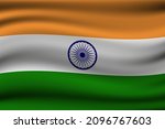 vector wavy flag of india. | Shutterstock .eps vector #2096767603