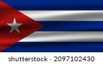 vector wavy flag of cuba. | Shutterstock .eps vector #2097102430