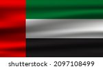 vector wavy flag of united arab ... | Shutterstock .eps vector #2097108499