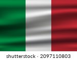 vector wavy flag of italy. | Shutterstock .eps vector #2097110803