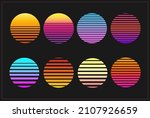 set of retro colorful sunset... | Shutterstock .eps vector #2107926659