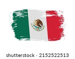 grunge mexico flag.brush stroke ... | Shutterstock .eps vector #2152522513
