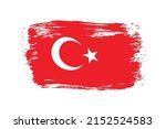 grunge turkey flag.brush stroke ... | Shutterstock .eps vector #2152524583