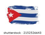 grunge cuba flag.brush stroke... | Shutterstock .eps vector #2152526643