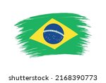 flag of brazil in brush stroke... | Shutterstock .eps vector #2168390773