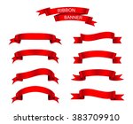 set of ribbons.ribbon banner... | Shutterstock .eps vector #383709910