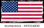 american flag with grunge... | Shutterstock .eps vector #445316830