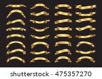 golden ribbon banner set.vector ... | Shutterstock .eps vector #475357270