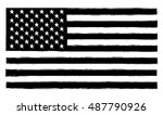 grunge usa flag.old american... | Shutterstock .eps vector #487790926