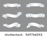 ribbon banner set.vector white... | Shutterstock .eps vector #569766043