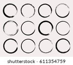 set of grunge circles.vector... | Shutterstock .eps vector #611354759