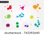 colorful paint splatters.paint... | Shutterstock .eps vector #742392640