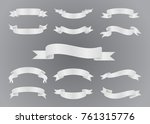 ribbon banner set.vector white... | Shutterstock .eps vector #761315776