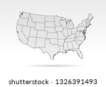 usa map grey modern style | Shutterstock .eps vector #1326391493
