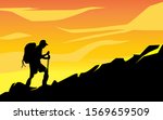illustration of a man climbing... | Shutterstock .eps vector #1569659509