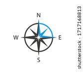 compass icon in flat style on... | Shutterstock .eps vector #1717168813
