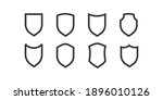shield black outline icons.... | Shutterstock .eps vector #1896010126