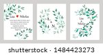 vector cards with leaves.... | Shutterstock .eps vector #1484423273