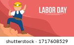 happy labor day background with ... | Shutterstock .eps vector #1717608529