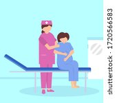 pregnant woman and the nurse at ... | Shutterstock .eps vector #1720566583