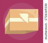 flat carton box flying with... | Shutterstock .eps vector #1726169230