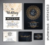 wedding invitation collection.... | Shutterstock .eps vector #645414313