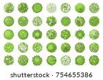 trees top view. different... | Shutterstock .eps vector #754655386