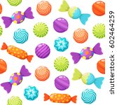 sweet candies seamless pattern... | Shutterstock .eps vector #602464259