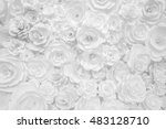 white paper flowers decorative background