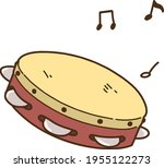simple hand drawn tambourine... | Shutterstock .eps vector #1955122273