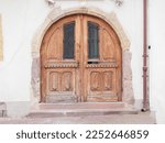 Old Arched Wooden Entrance Door