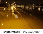 Small photo of Sao Paulo, SP / Brazil - January 11, 2017: Drivers get stuck with their vehicles on a flooded area during heavy rains in Marginal Tiete avenue, next to Tiete river.