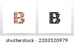 Brick Wall Letter Logo Design B