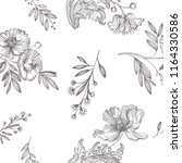 flowers sketch botanical... | Shutterstock .eps vector #1164330586