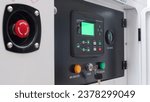 Small photo of Electrical panel of an industrial generator. Distribution board of the generator inside. Distribution board of diesel generator