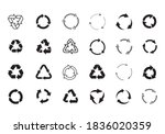set of black circle arrows on... | Shutterstock .eps vector #1836020359