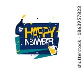 business happy new year... | Shutterstock .eps vector #1863957823