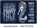marine fairytale font with... | Shutterstock .eps vector #406751593